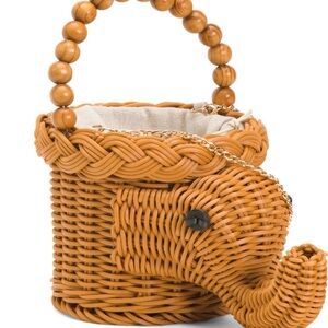 Tommy Bahama Woven Wicker Elephant Crossbody Handbag NWT